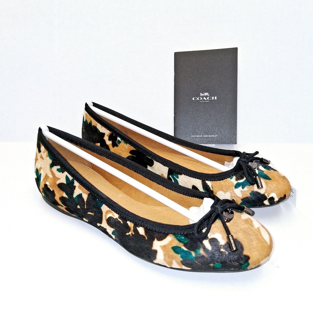 Coach Multicolor Calf Hair Ballet Flats - Black, Tan, Green